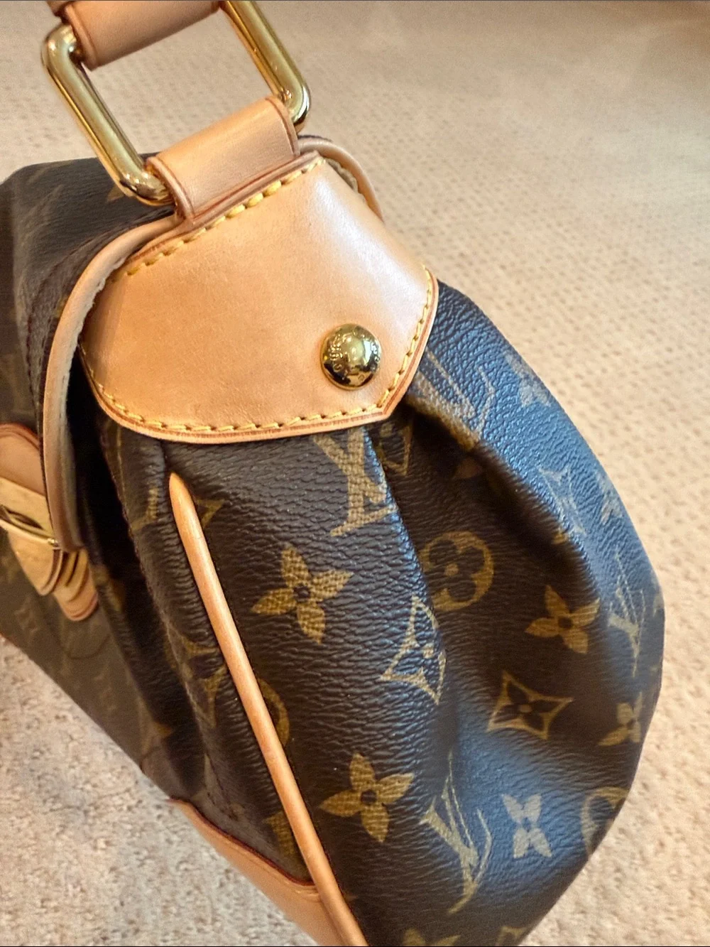 Louis Vuitton Beverly Monogram Shoulder Bag in Brown and Tan with Gold Hardware - Picture 3 of 15